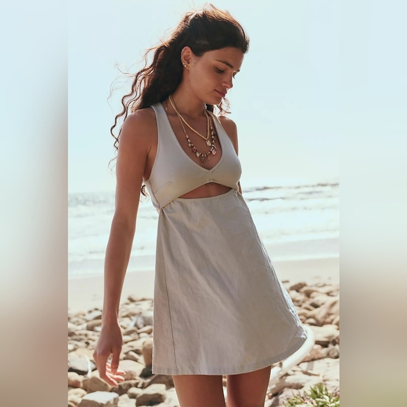 Free People Dresses & Skirts - 🪷NWT Free People free-est Veranda Mini Dress In Morning Oat, Size L🌙